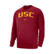 USC Trojans Men's Nike Cardinal Club Crew Neck Sweatshirt